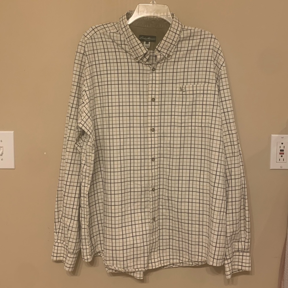 Eddie Bauer Men’s Plaid Button Down Shirt, size XL